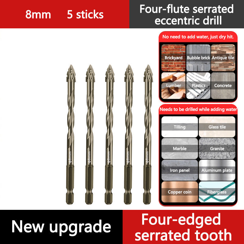 High Strength 4 Flute Serrated Eccentric Drill Bit Kit