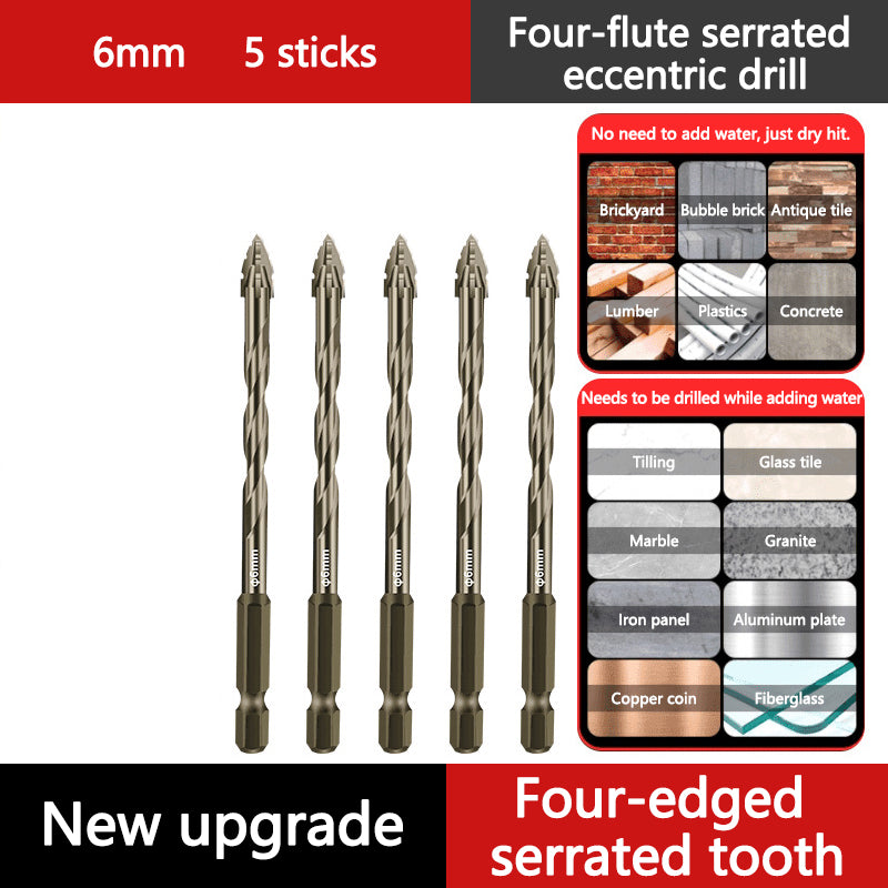 High Strength 4 Flute Serrated Eccentric Drill Bit Kit