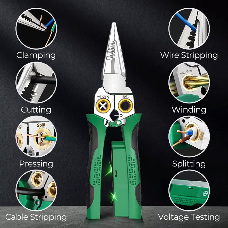 8 In 1 Multi Functional Wire Stripper Scissors With Electrical Test