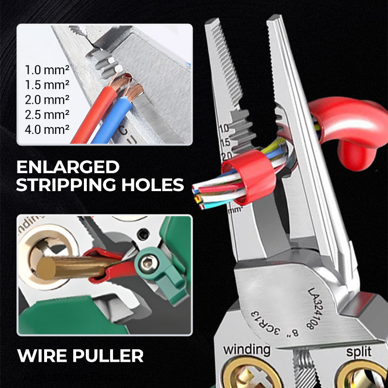 8 In 1 Multi Functional Wire Stripper Scissors With Electrical Test