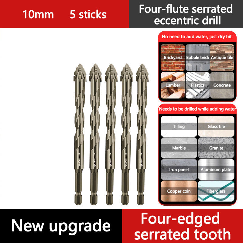High Strength 4 Flute Serrated Eccentric Drill Bit Kit