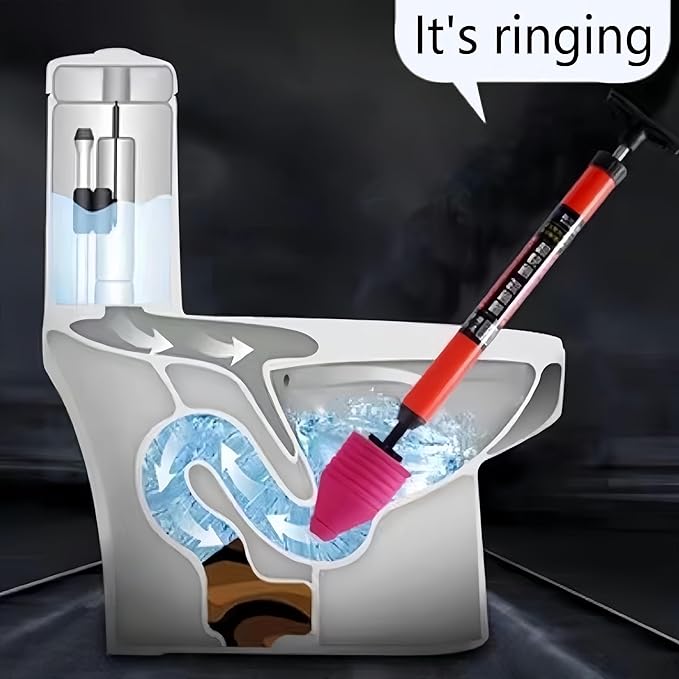 High Pressure Toilet Unblock One Shot Toilet Pipe Plunger, Upgraded Toilet Plunger Kit High Pressure Air Drain Clog Remover Plumbing Tool For Sink Bathroom Bathtub Clogged Pipe