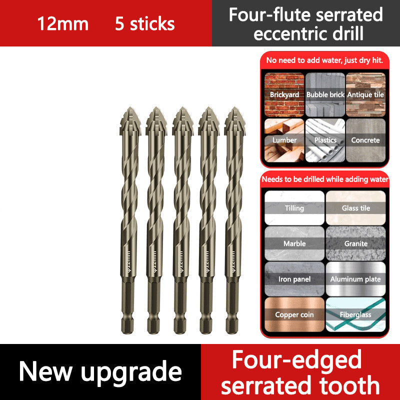 High Strength 4 Flute Serrated Eccentric Drill Bit Kit