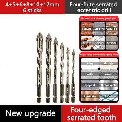 High Strength 4 Flute Serrated Eccentric Drill Bit Kit
