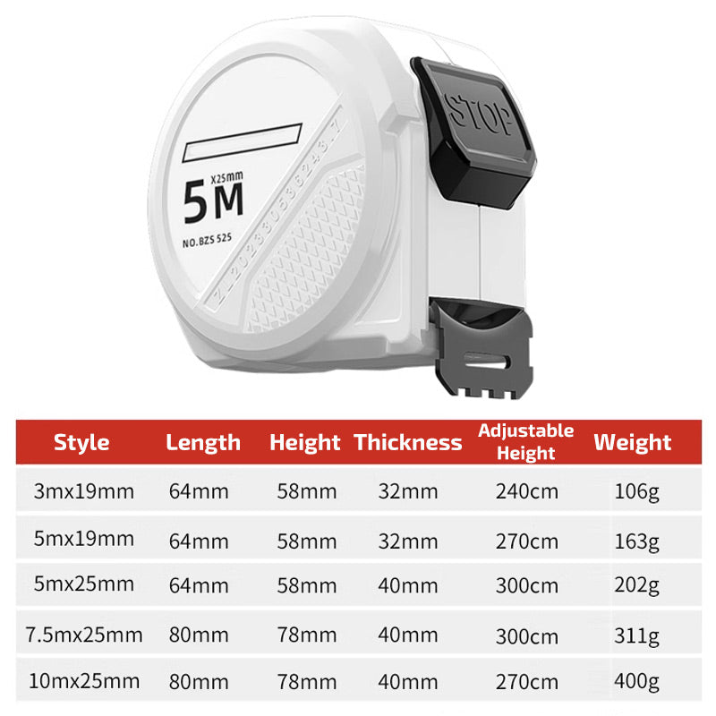 High Precision Tape Measure With Self Locking Design