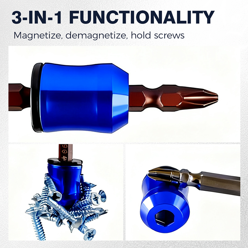 3 In 1 Magnetic Screwdriver Ring Quick Bit Swap, Secure Hold & Portable