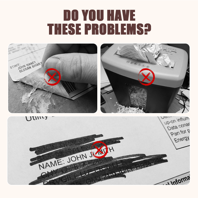 Privacy Roller Stamp Hide Personal Info Instantly. No Shredding Needed. Refillable & Portable