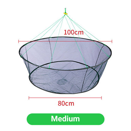 Portable Foldable Hand Casting Fishing Net With Rope
