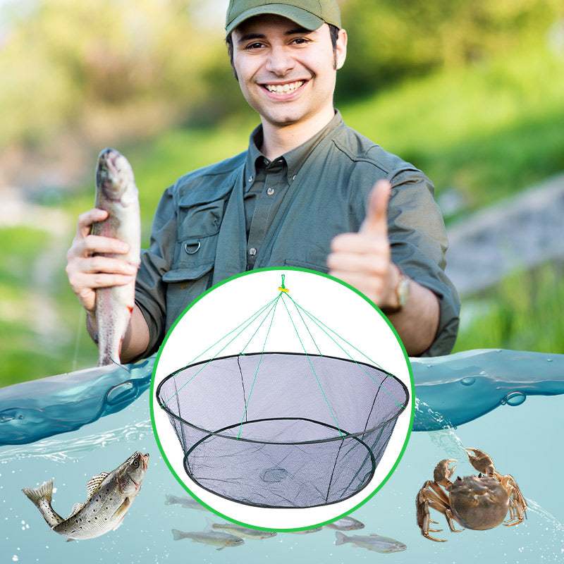 Portable Foldable Hand Casting Fishing Net With Rope