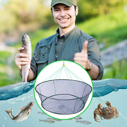 Portable Foldable Hand Casting Fishing Net With Rope