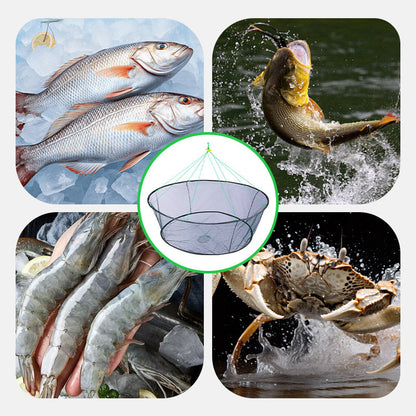 Portable Foldable Hand Casting Fishing Net With Rope