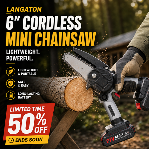 6 Inch Cordless Mini Chainsaw With 2 Batteries